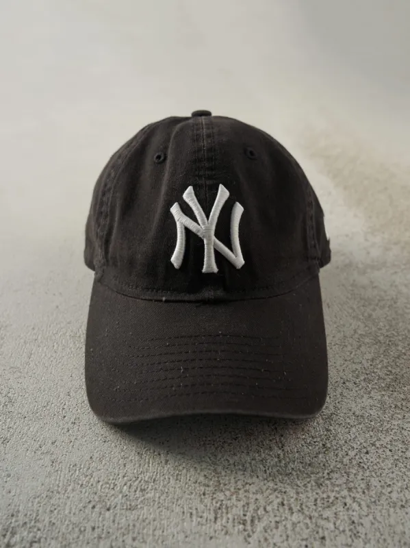 Vintage Y2K Black New York Yankees New Era Strap Back Hat sold by Rebalance Vintage