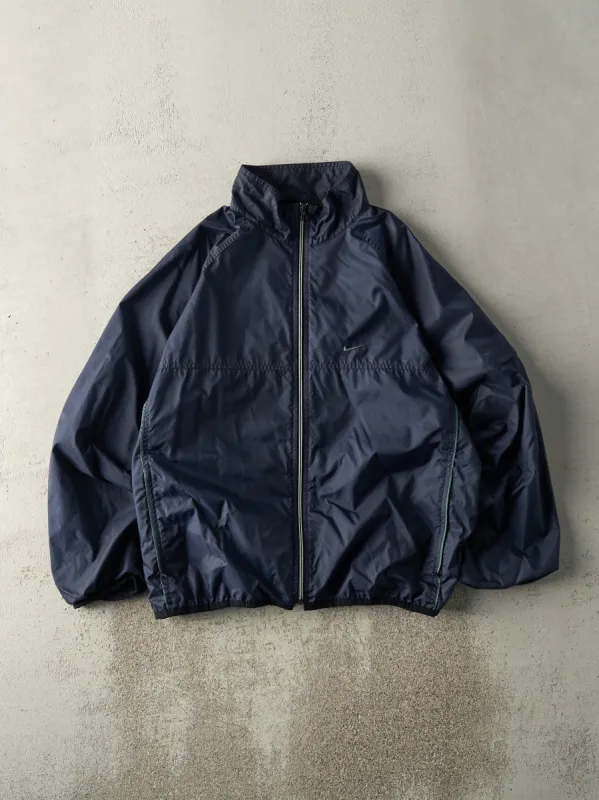 Vintage Y2K Navy Blue Nike Zip Up Windbreaker Jacket (L) sold by Rebalance Vintage