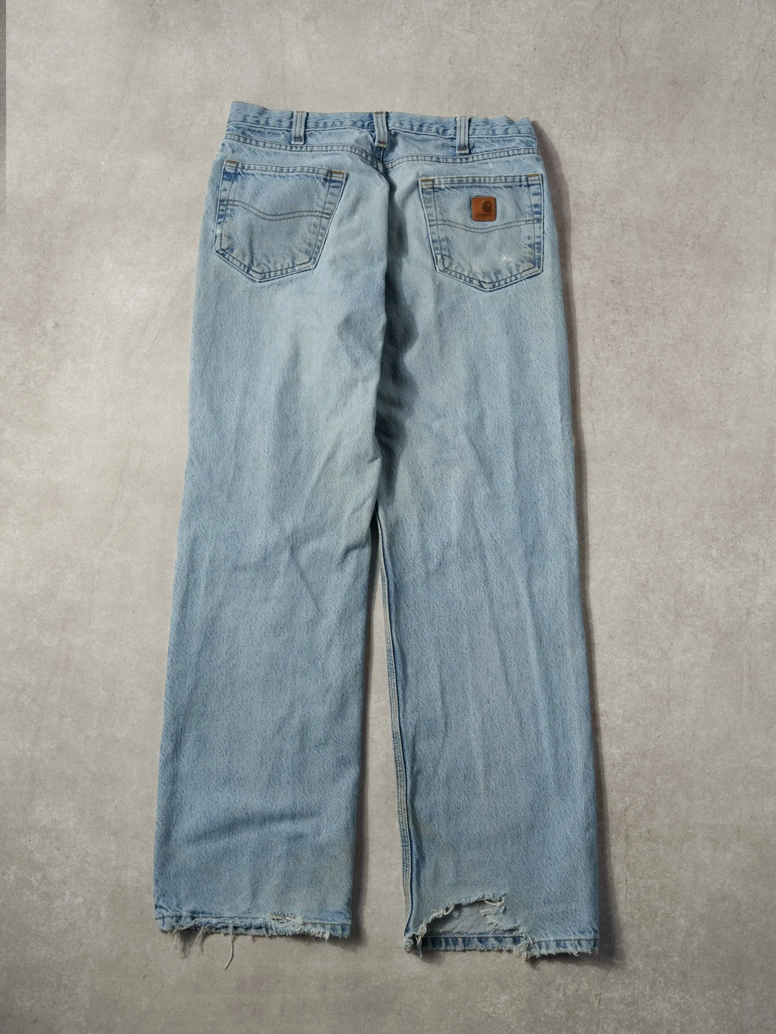 Vintage 90s Light Wash Carhartt Denim Jeans (34x32) sold by Rebalance Vintage product image thumbnail 2