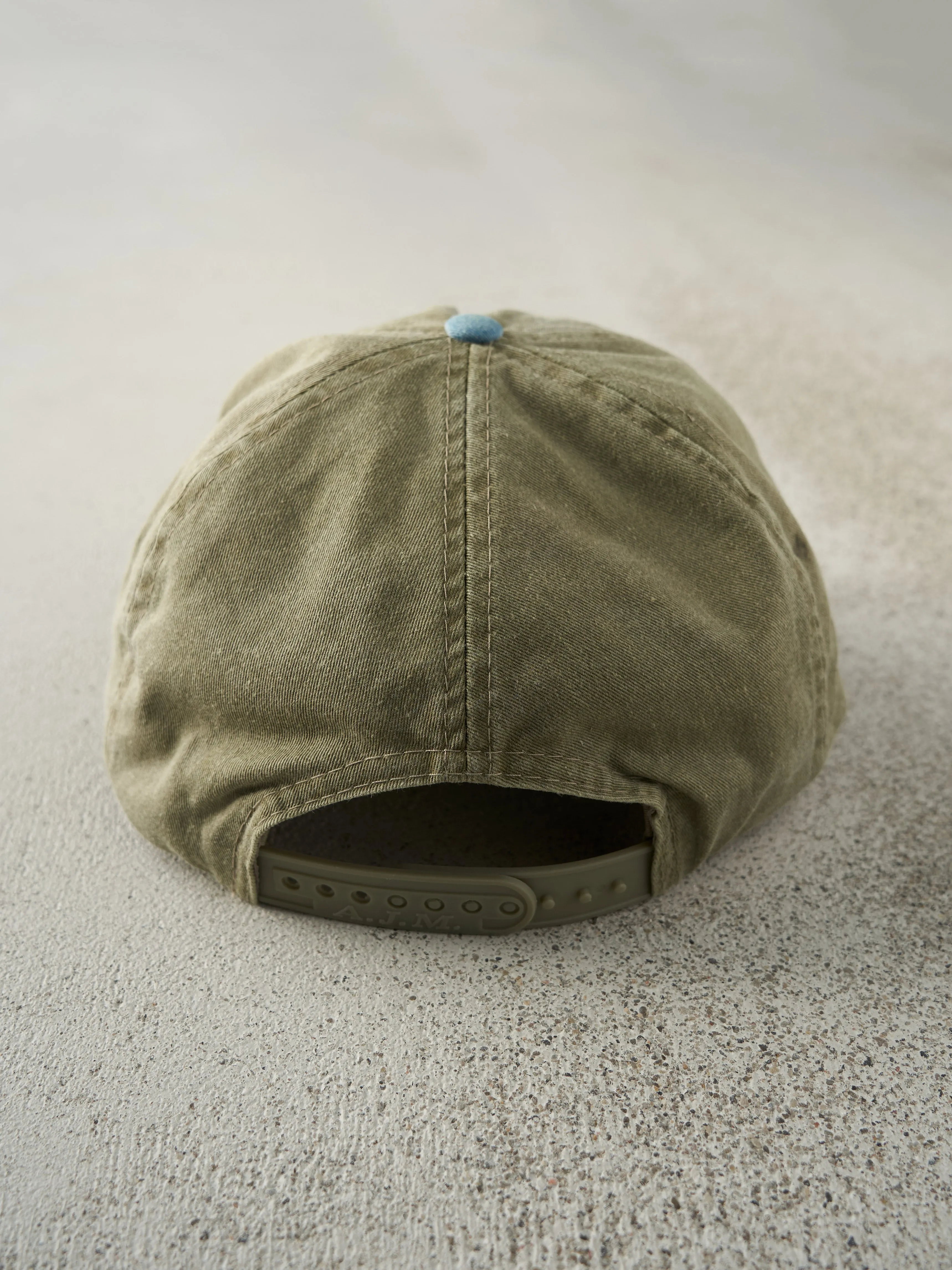 Vintage 90s Beige & Blue Embroidered White Rock Sea Festival Snapback Hat sold by Rebalance Vintage product image thumbnail 3