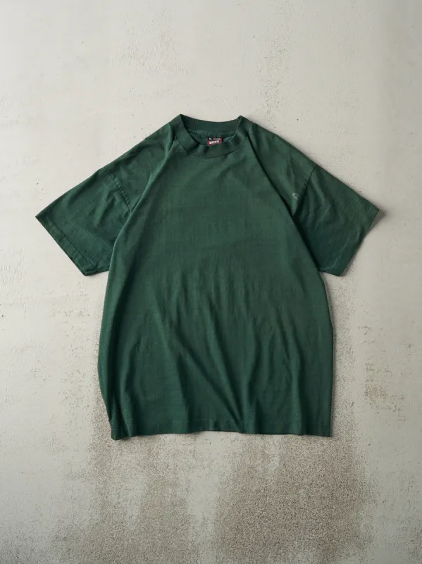 Vintage 90s Forest Green Blank Single Stitch Tee (M/L) sold by Rebalance Vintage