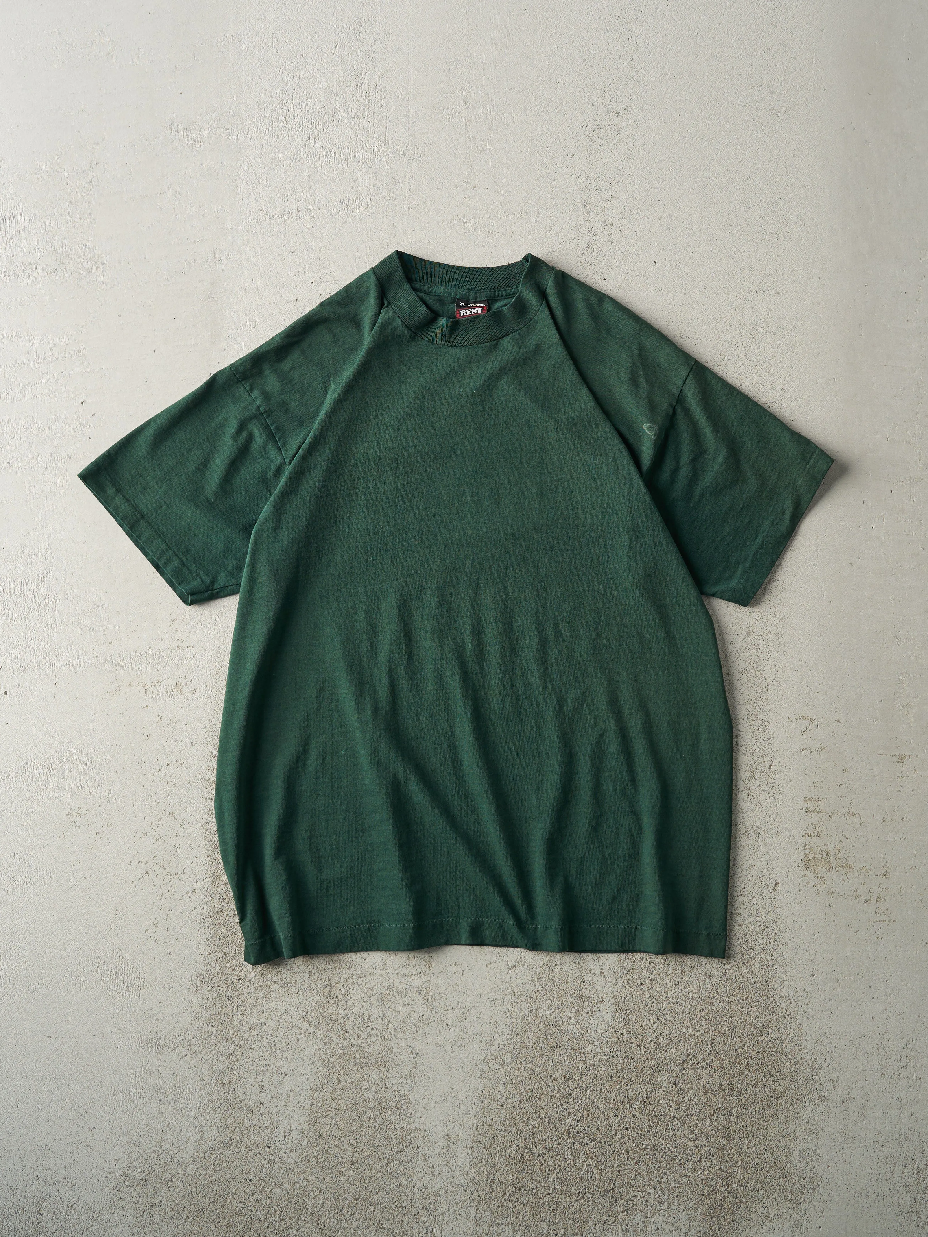 Vintage 90s Forest Green Blank Single Stitch Tee (M/L) sold by Rebalance Vintage