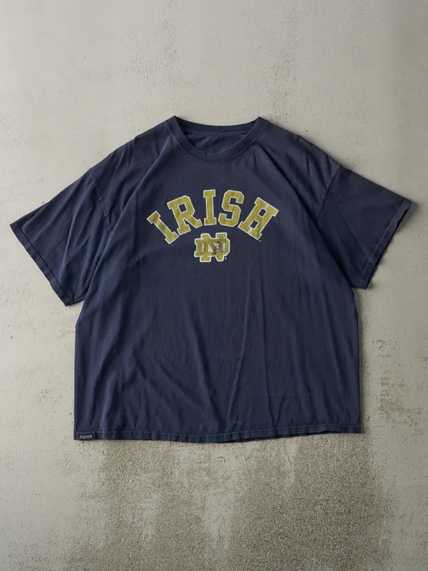 Vintage 90s Navy Blue Notre Dame Fighting Irish Tee (L) sold by Rebalance Vintage