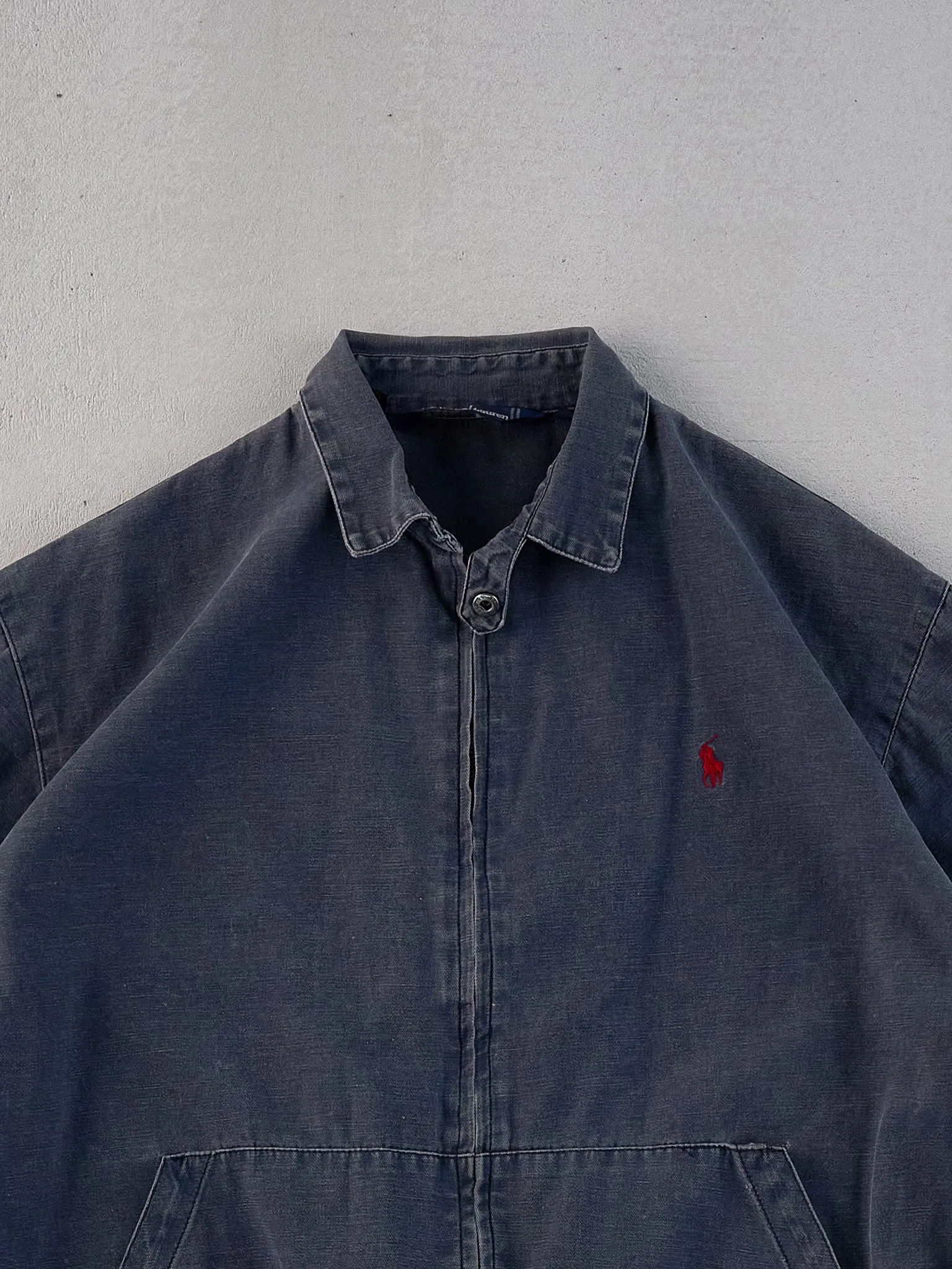 Vintage 80s Washed Grey Polo By Ralph Lauren Collared Jacket (M) sold by Rebalance Vintage product image thumbnail 2
