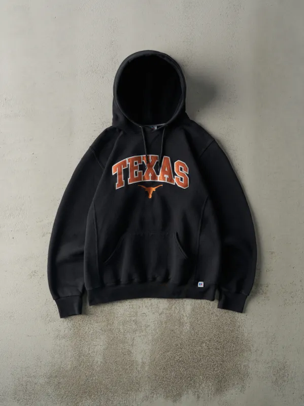 Vintage Y2K Black University of Texas Longhorns Russell Athletics Embroidered Hoodie (M) sold by Rebalance Vintage