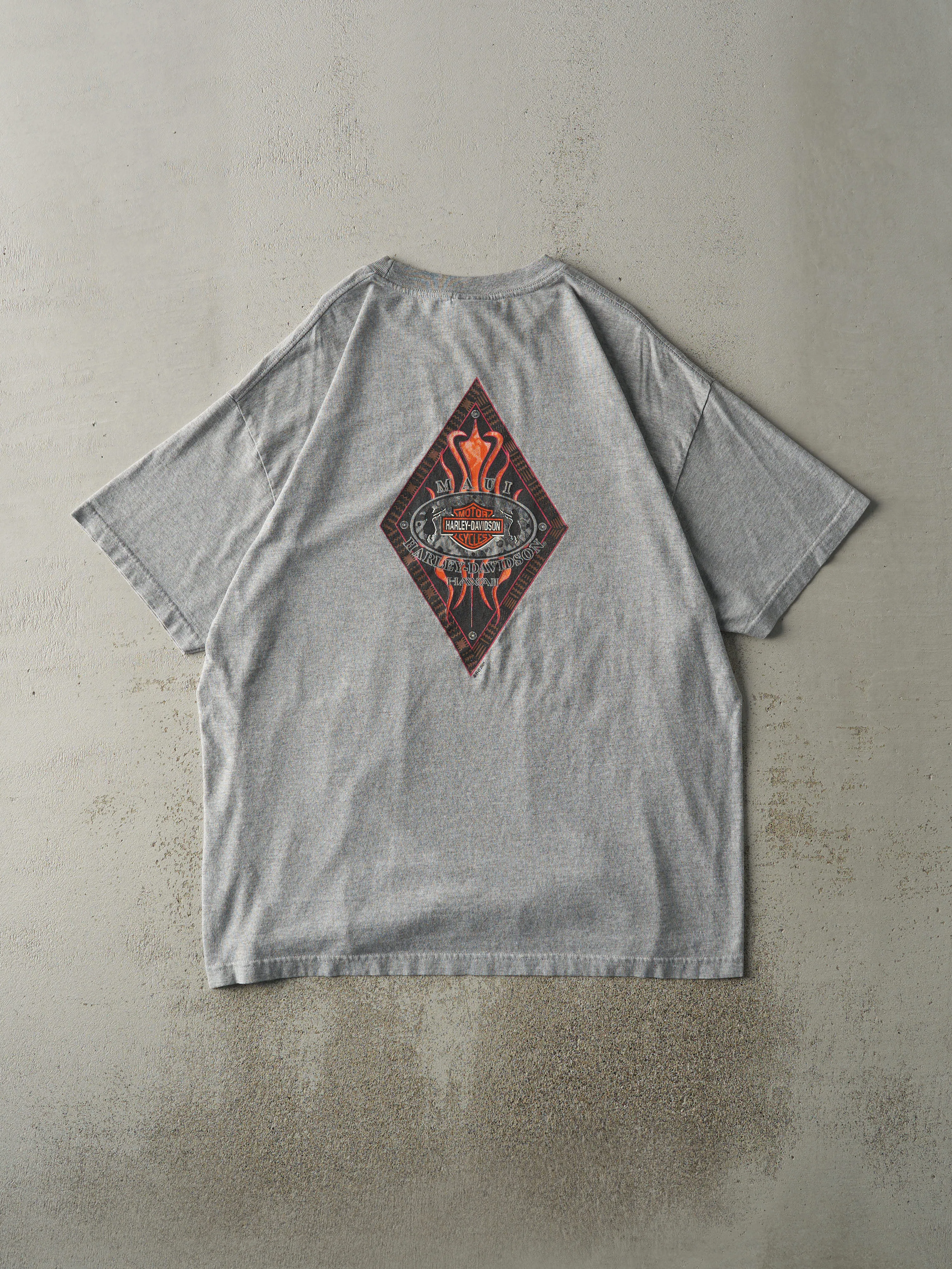 Vintage 01' Grey Maui Hawaii Harley Davidson Tee (XL) sold by Rebalance Vintage