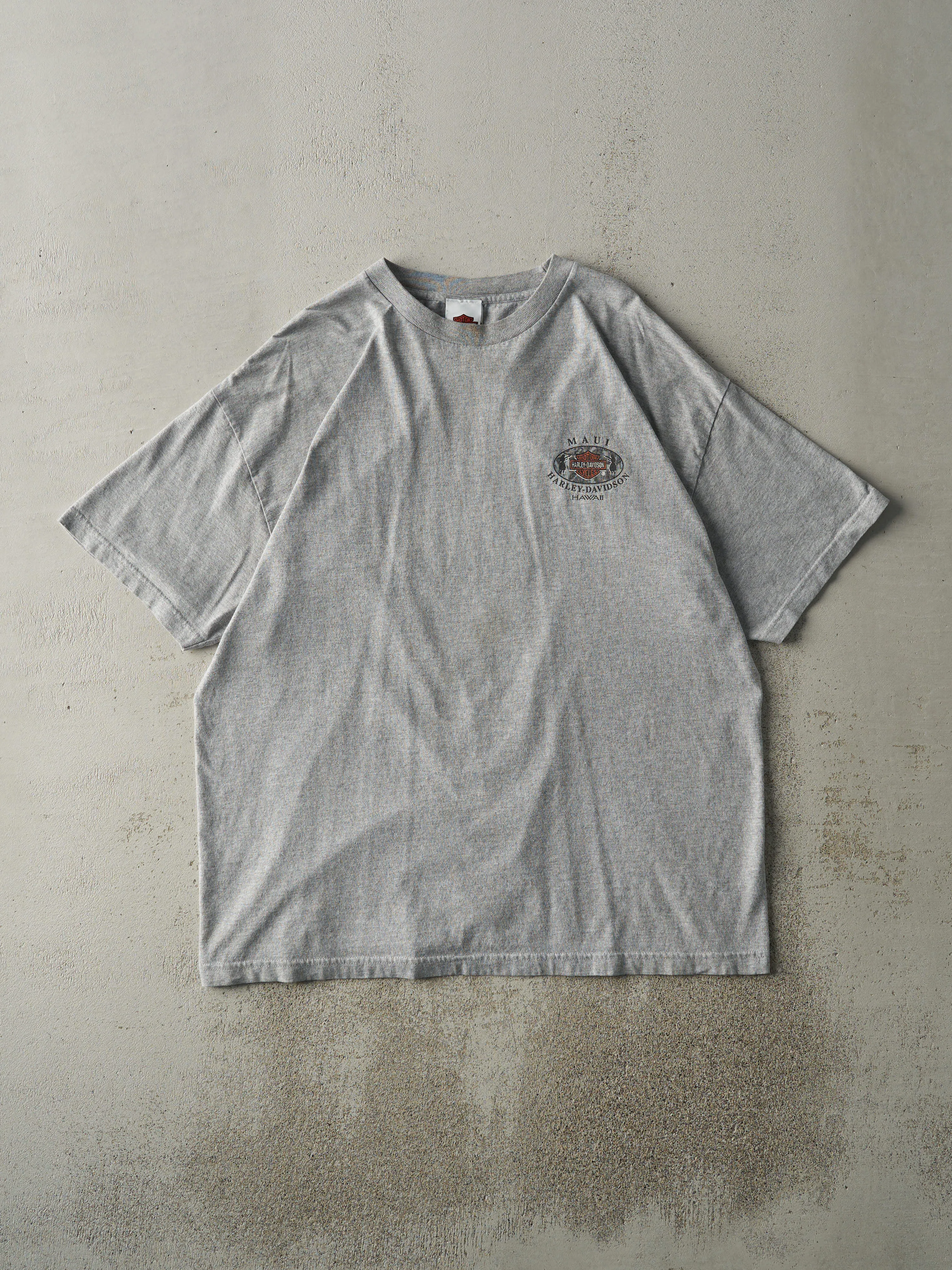 Vintage 01' Grey Maui Hawaii Harley Davidson Tee (XL) sold by Rebalance Vintage product image thumbnail 2