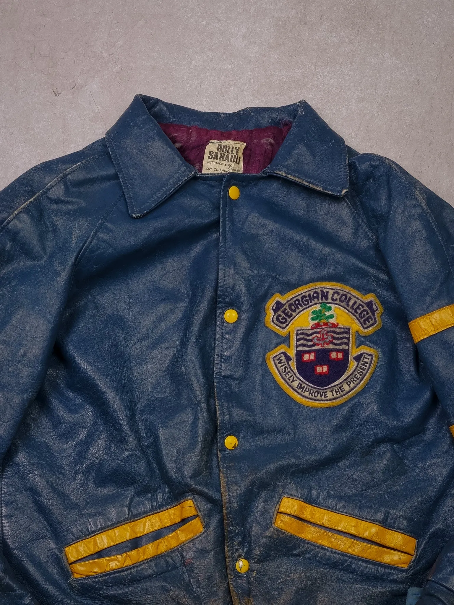 Vintage 80s Georgian College Leather Jacket (M/L) sold by Rebalance Vintage product image thumbnail 2