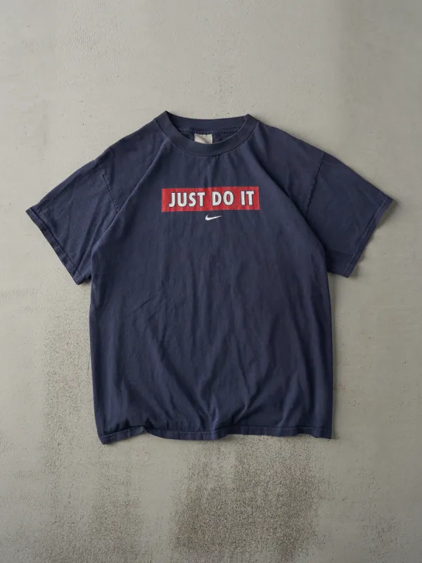 Vintage 90s Navy Nike "Just Do It" Tee (M) sold by Rebalance Vintage