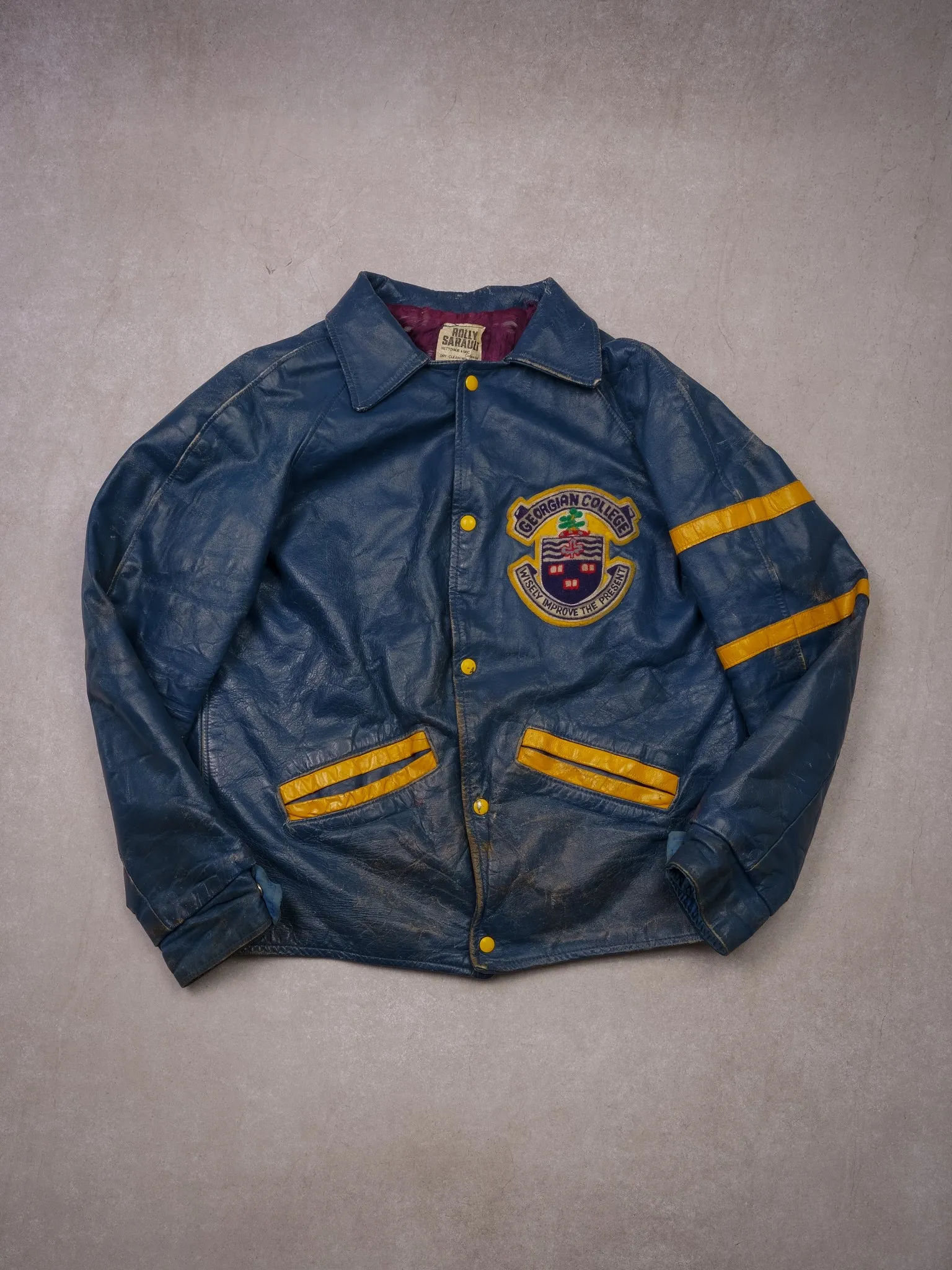 Vintage 80s Georgian College Leather Jacket (M/L) sold by Rebalance Vintage