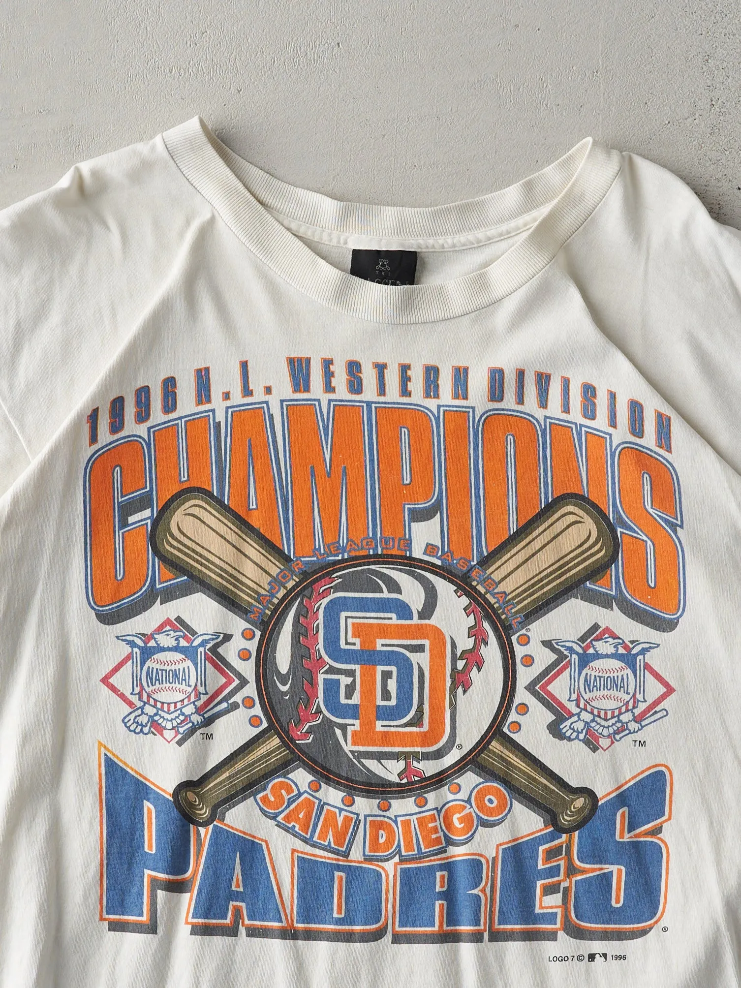 Vintage 96' White San Diego Padres Western Division Champions Tee (L) sold by Rebalance Vintage product image thumbnail 2