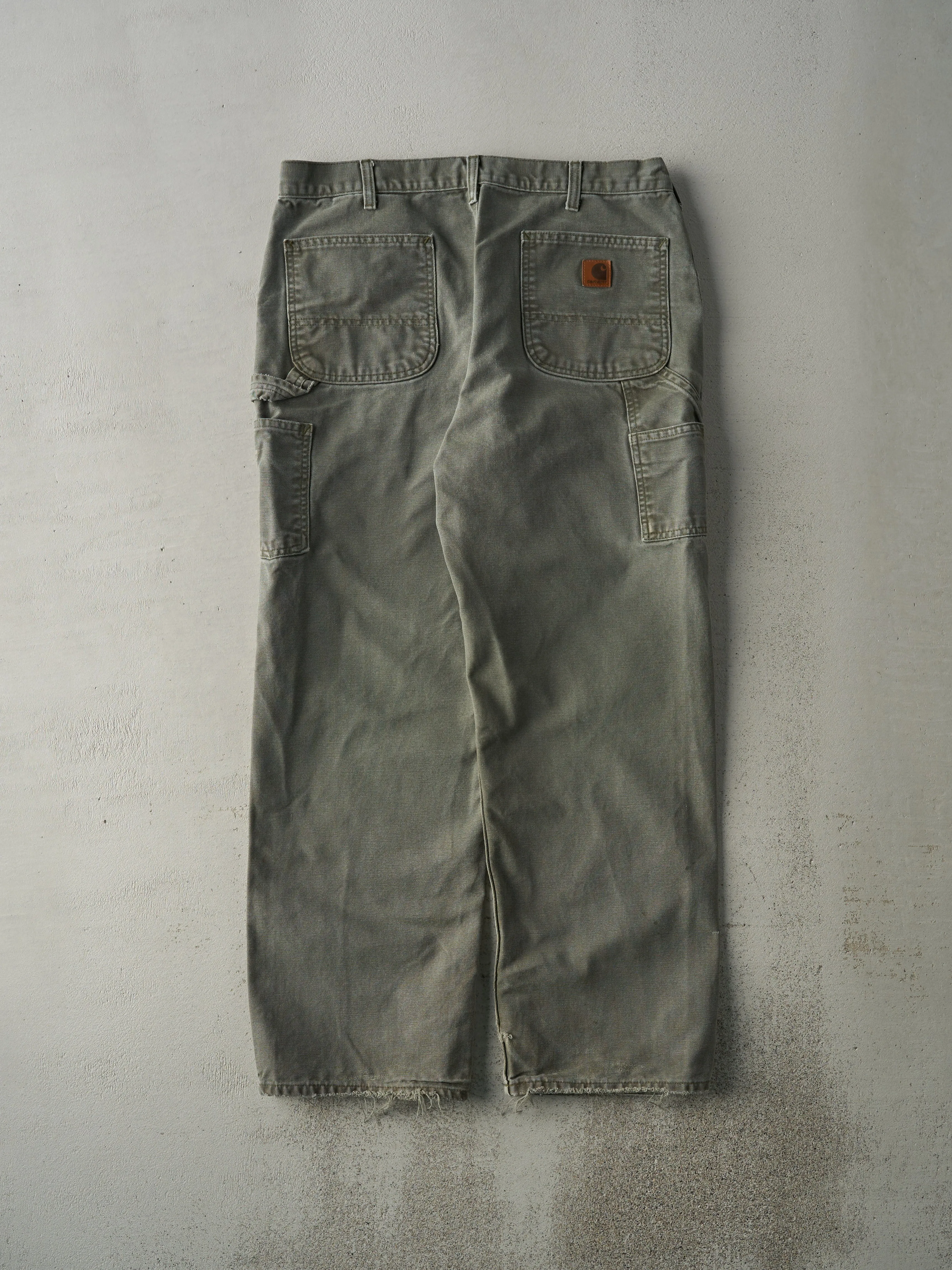 Vintage Y2K Faded Green Carhartt Dungaree Fit Carpenter Pants (35.5x30) sold by Rebalance Vintage product image thumbnail 2