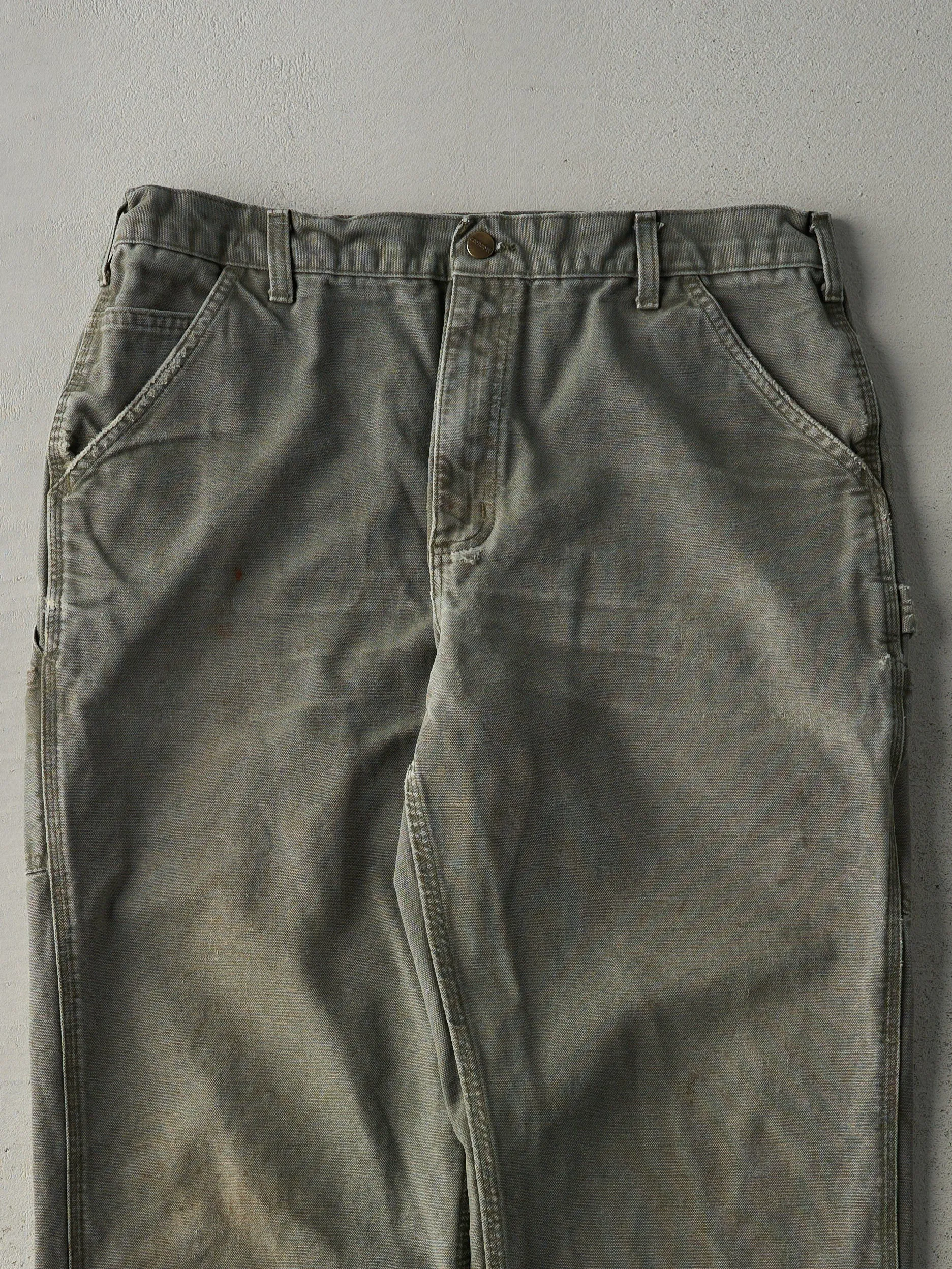 Vintage Y2K Faded Green Carhartt Dungaree Fit Carpenter Pants (35.5x30) sold by Rebalance Vintage product image thumbnail 3
