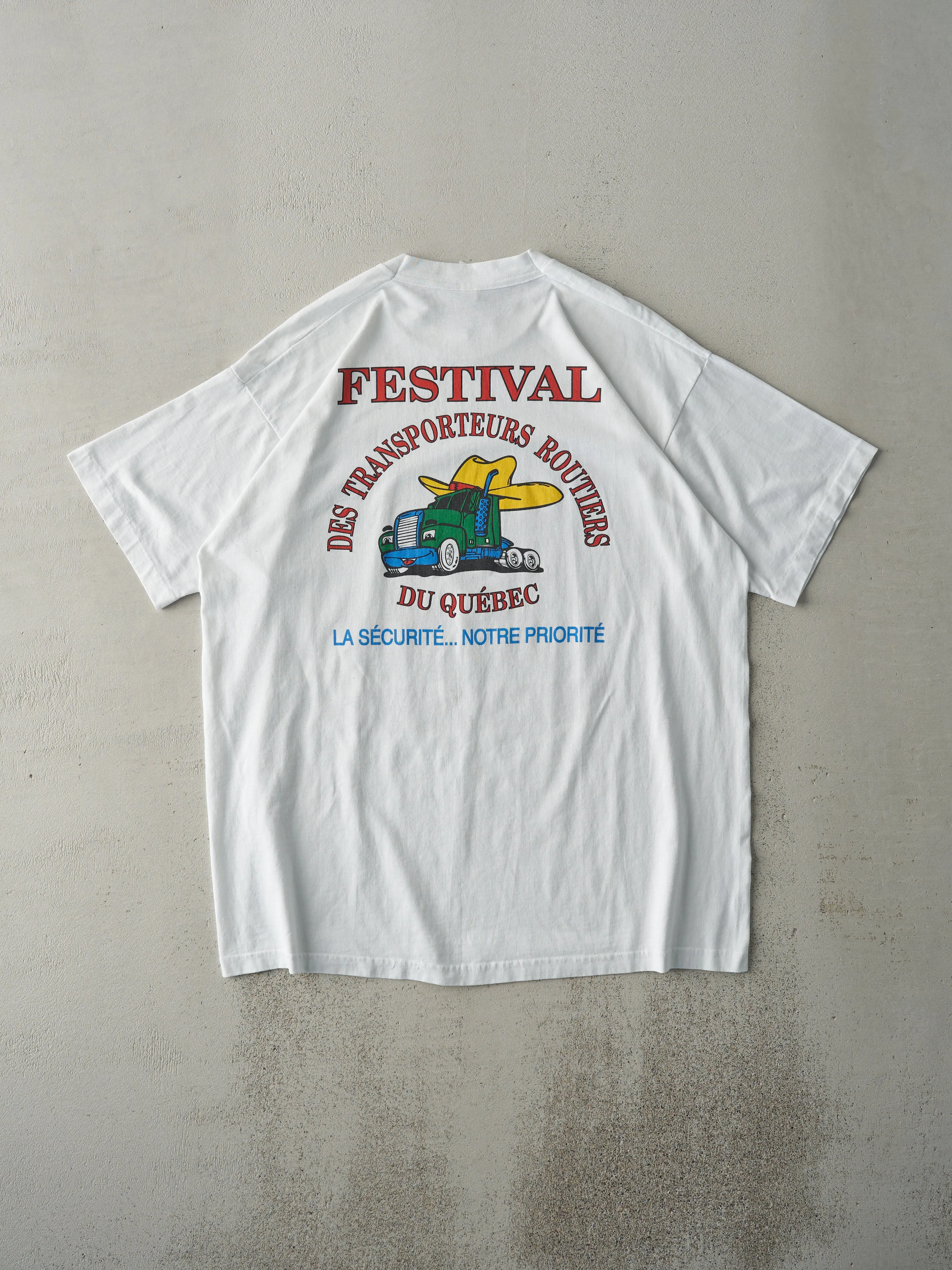 Vintage 90s White Volvo Trucks Festival Tee (L) sold by Rebalance Vintage product image thumbnail 2