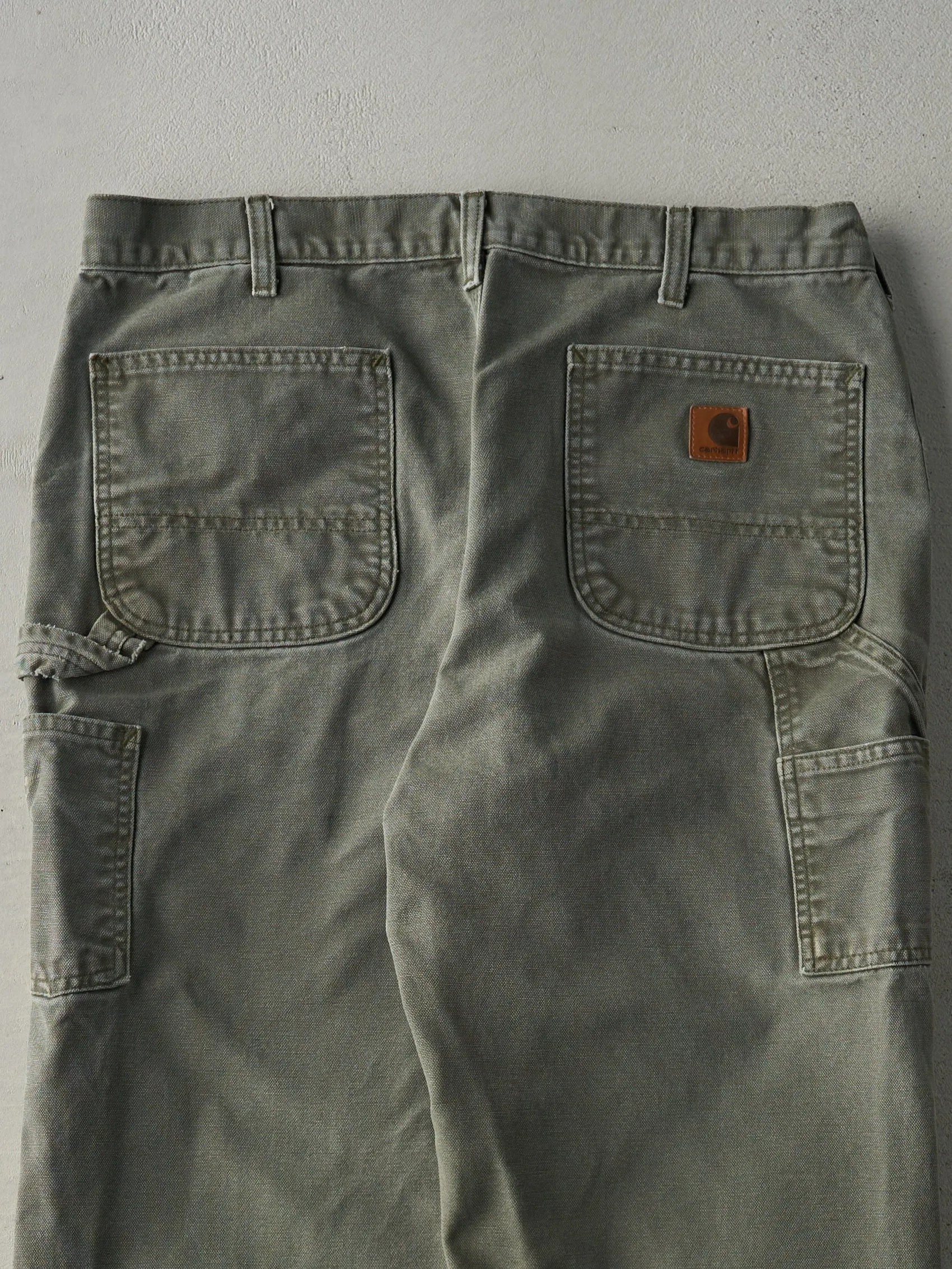Vintage Y2K Faded Green Carhartt Dungaree Fit Carpenter Pants (35.5x30) sold by Rebalance Vintage product image thumbnail 4