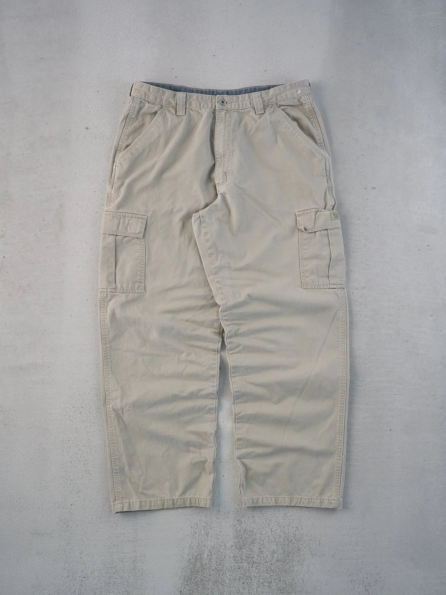 Vintage 90s Beige Wrangler Workwear Cargo Pants (34x30) sold by Rebalance Vintage