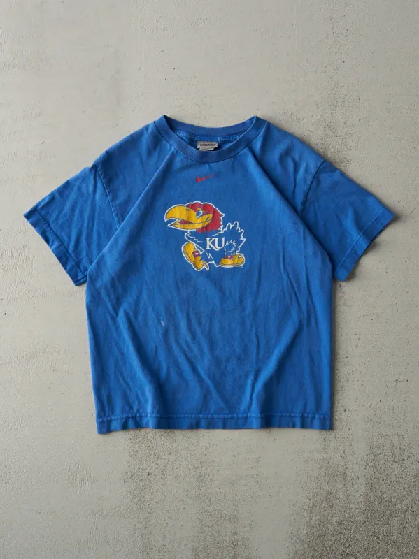 Vintage Y2K Blue Nike Middle Swoosh Kansas Jayhawks Tee (XS) sold by Rebalance Vintage