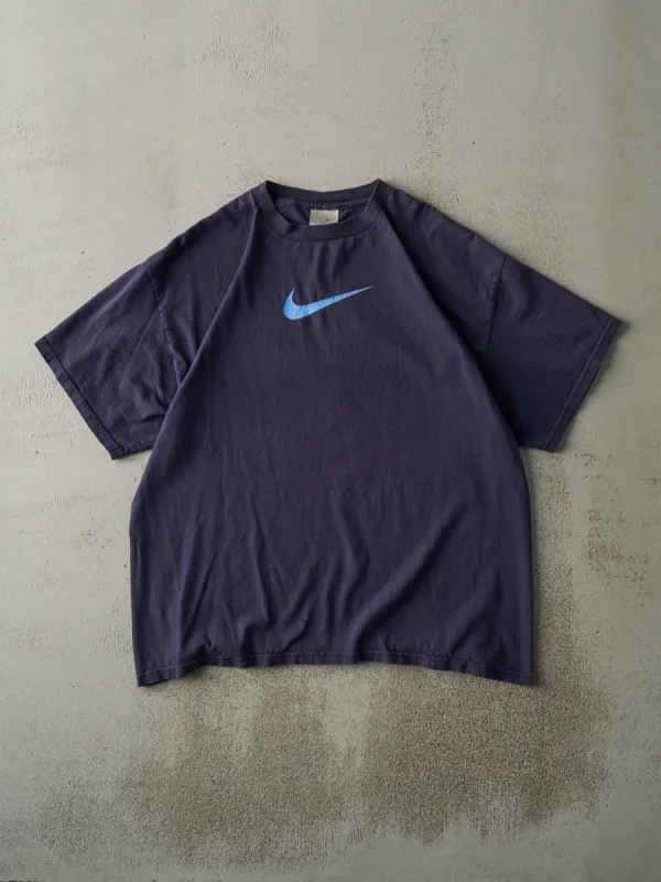 Vintage Y2K Navy Blue Nike Swoosh Tee (L) sold by Rebalance Vintage