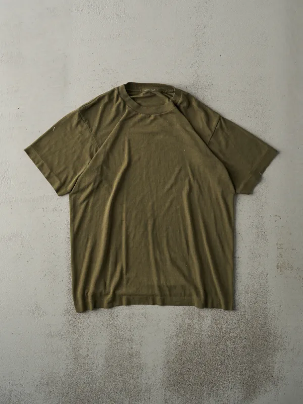 Vintage 80s Army Green Blank Single Stitch Tee (S) sold by Rebalance Vintage