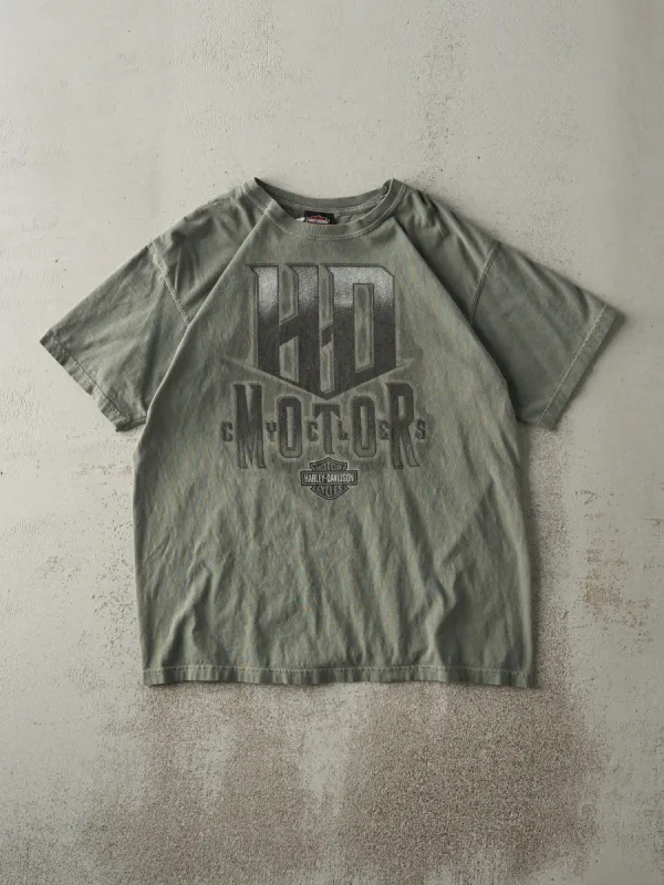 Vintage 11' Faded Green Dayton, Ohio Harley Davidson Tee (M/L) sold by Rebalance Vintage