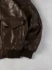 Vintage 90s Brown Andrew Marc Leather Sherpa Collared Bomber Jacket (L) sold by Rebalance Vintage