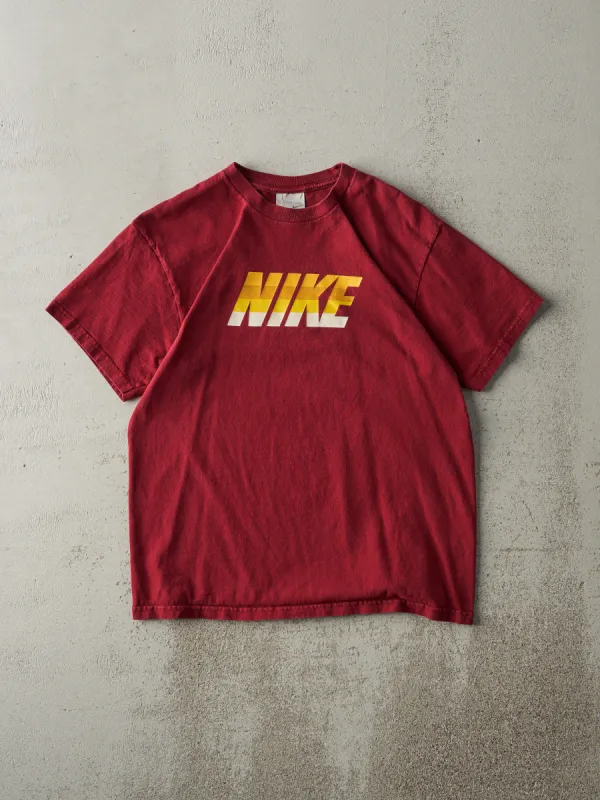 Vintage Y2K Burgundy Nike Logo Tee (S) sold by Rebalance Vintage