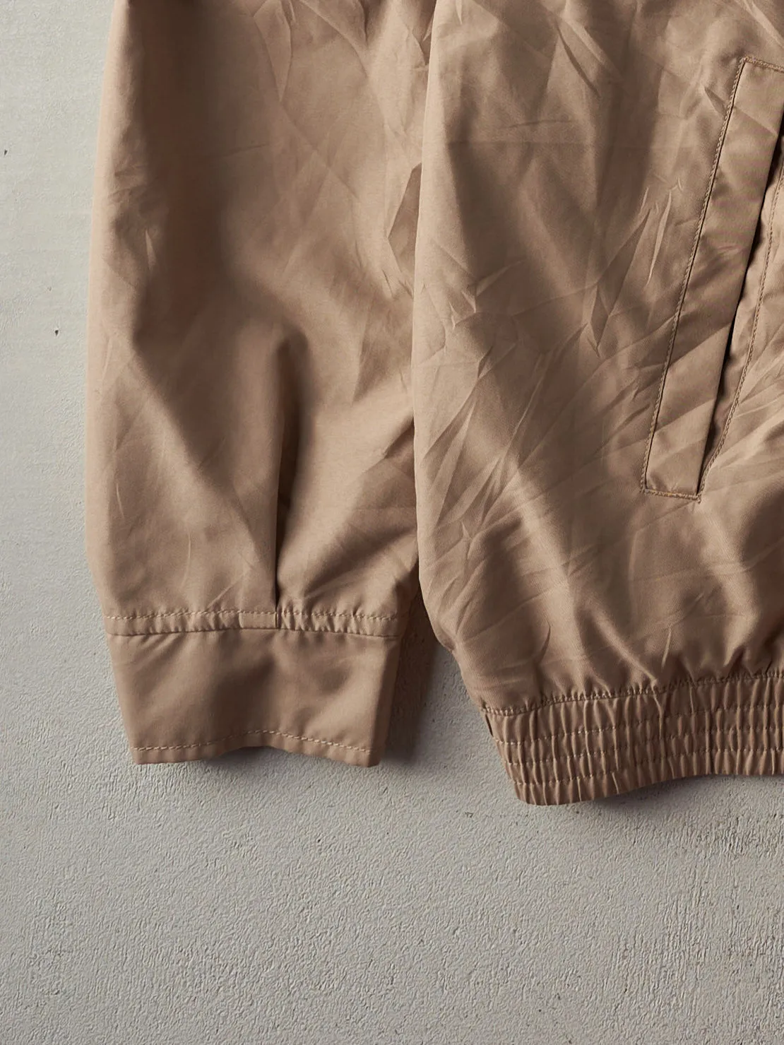 Vintage Y2K Beige Chaps Wind Breaker Flannel Lined Harrington Jacket (L) sold by Rebalance Vintage product image thumbnail 3