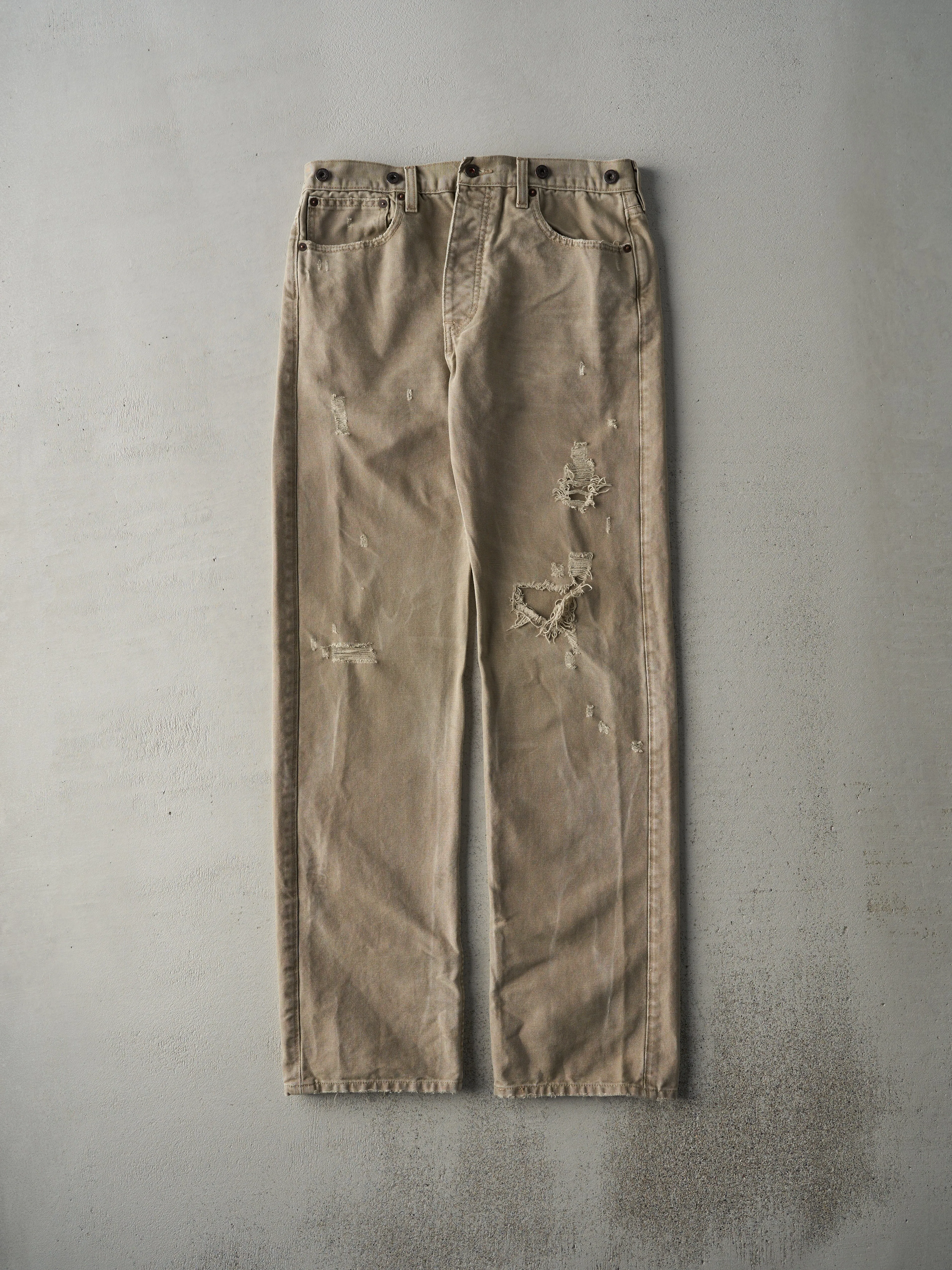 Vintage Y2K Beige Levi's Buckle Back Pants (32x32.5) sold by Rebalance Vintage