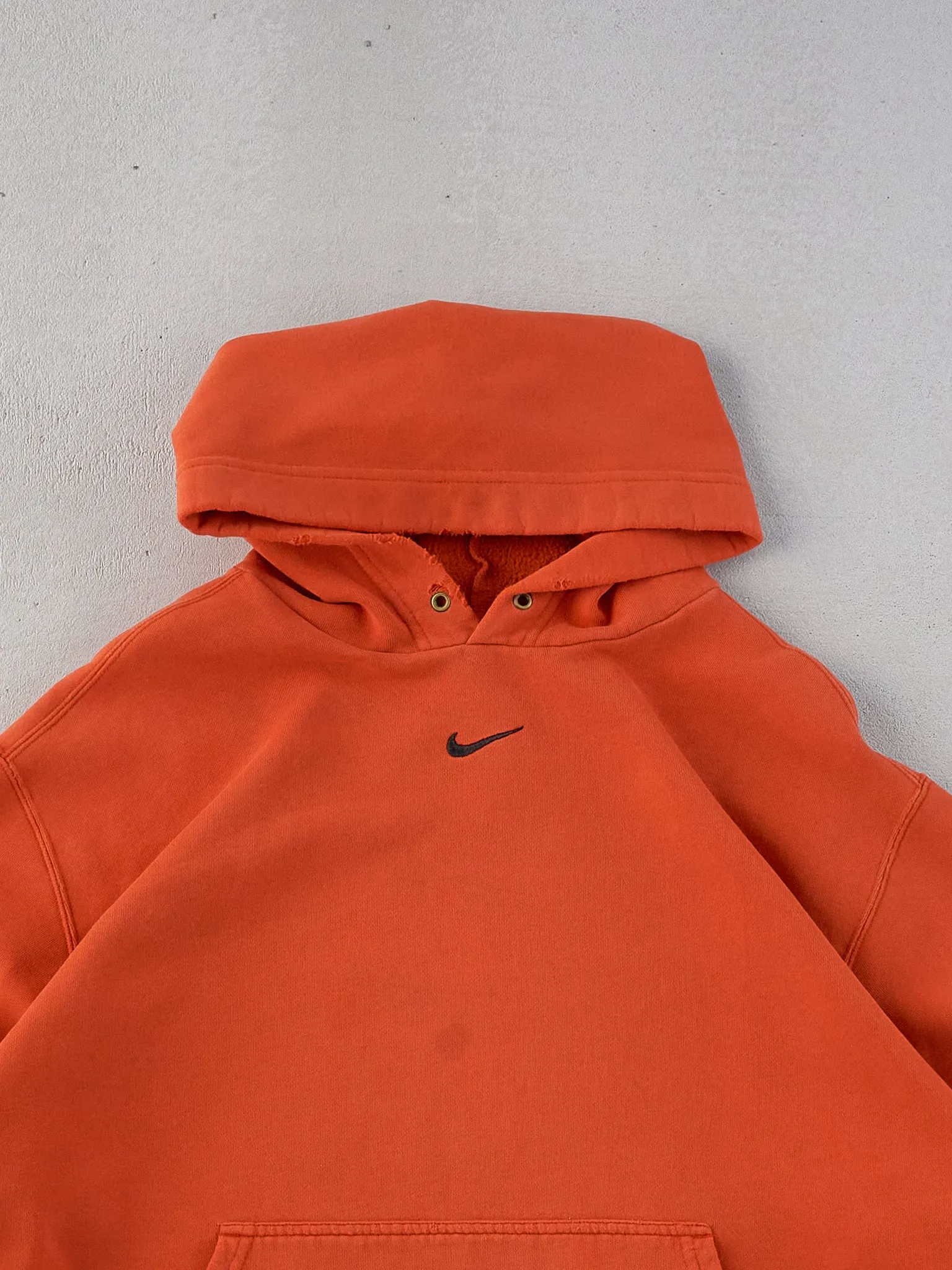 Vintage Y2K Orange Rugged Nike Center Swoosh Hoodie (L) sold by Rebalance Vintage product image thumbnail 2