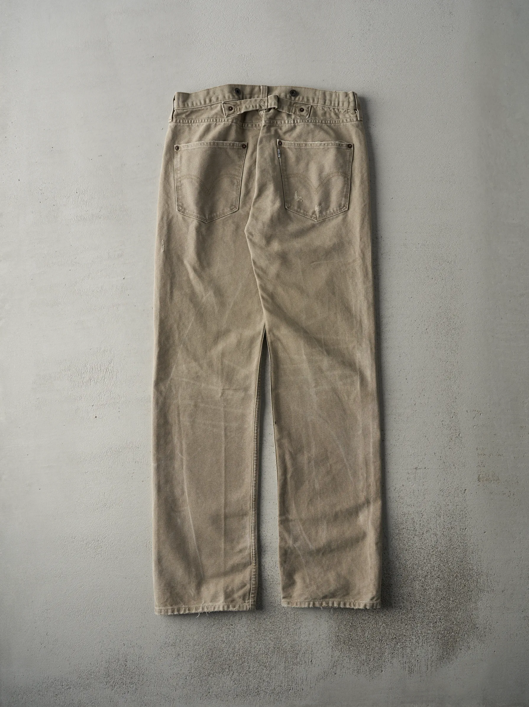 Vintage Y2K Beige Levi's Buckle Back Pants (32x32.5) sold by Rebalance Vintage product image thumbnail 2