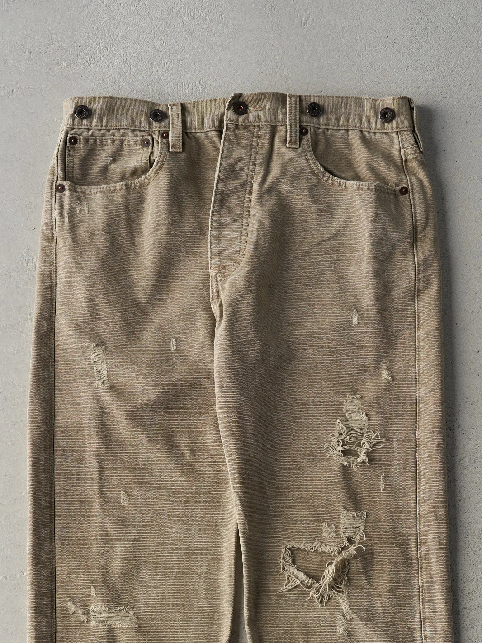 Vintage Y2K Beige Levi's Buckle Back Pants (32x32.5) sold by Rebalance Vintage product image thumbnail 3