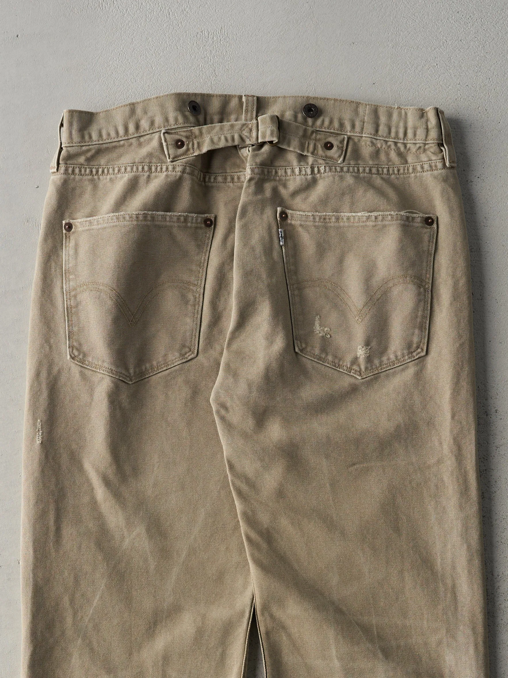 Vintage Y2K Beige Levi's Buckle Back Pants (32x32.5) sold by Rebalance Vintage product image thumbnail 4