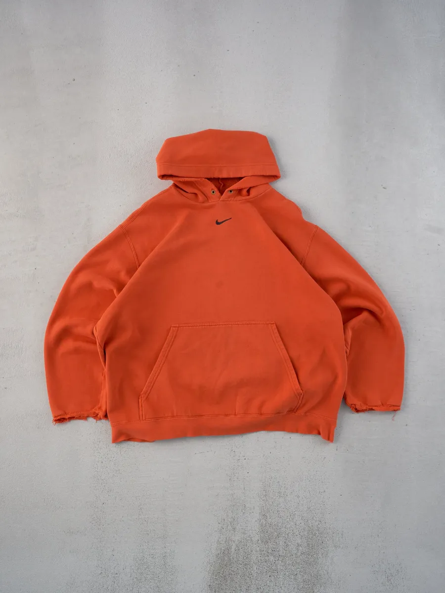 Vintage Y2K Orange Rugged Nike Center Swoosh Hoodie (L
