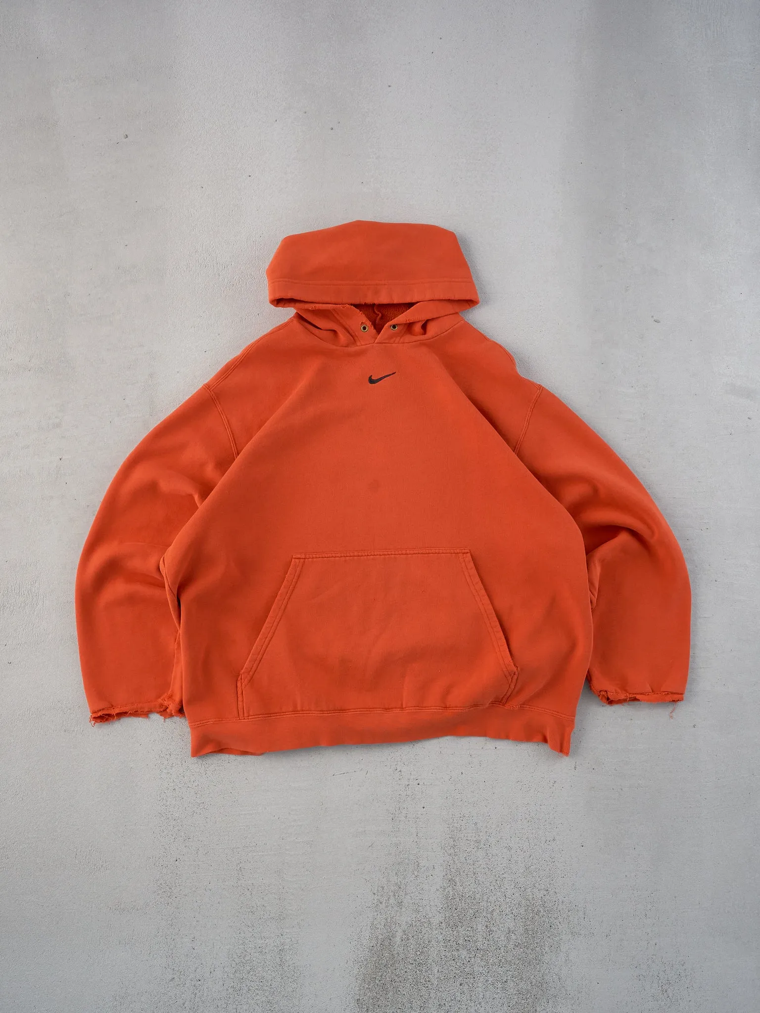 Vintage Y2K Orange Rugged Nike Center Swoosh Hoodie (L) sold by Rebalance Vintage