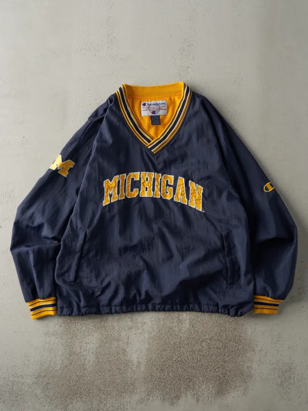 Vintage 90s Navy Blue University of Michigan Pullover Coaches Jacket (XL/XXL) sold by Rebalance Vintage