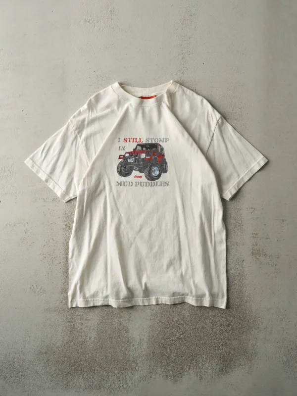 Vintage 90s Beige Jeep Mud Puddles Tee (M) sold by Rebalance Vintage