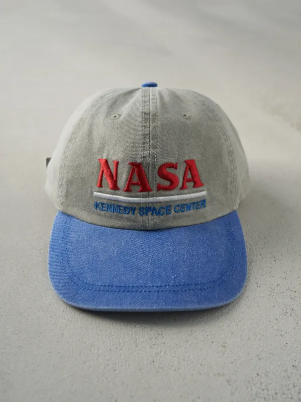 Vintage 90s Beige Nasa Kennedy Space Centre Strap Back Hat sold by Rebalance Vintage