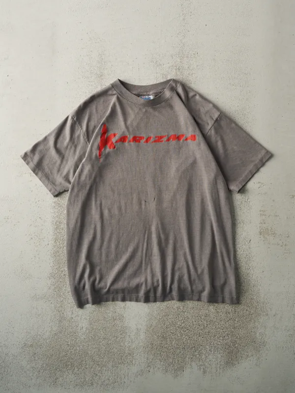 Vintage 80s Grey Faded Karizma Single Stitch Tee (M) sold by Rebalance Vintage