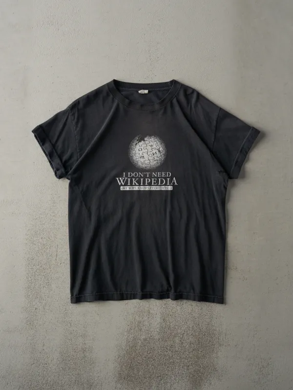 Vintage Y2K Black "I Don't Need Wikipedia" Tee (M) sold by Rebalance Vintage