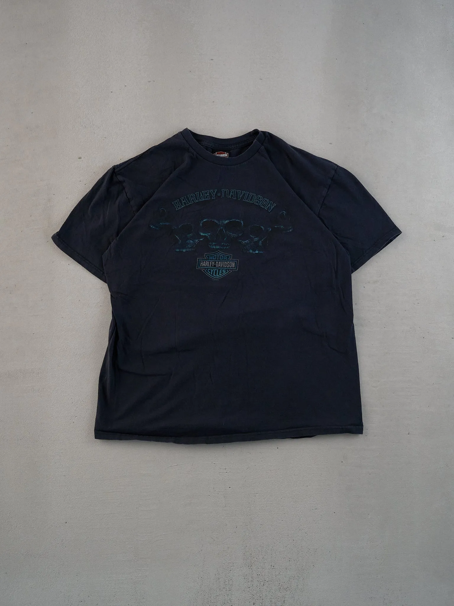 Vintage Y2k Washed Black Harley Davidson Rattlesnake Moutain Graphic Tee (M) sold by Rebalance Vintage