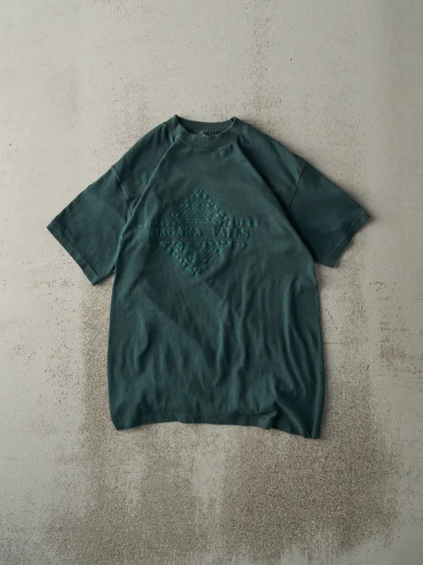Vintage 80s Forest Green Puff Print Niagara Falls Single Stitch Tee (XS) sold by Rebalance Vintage