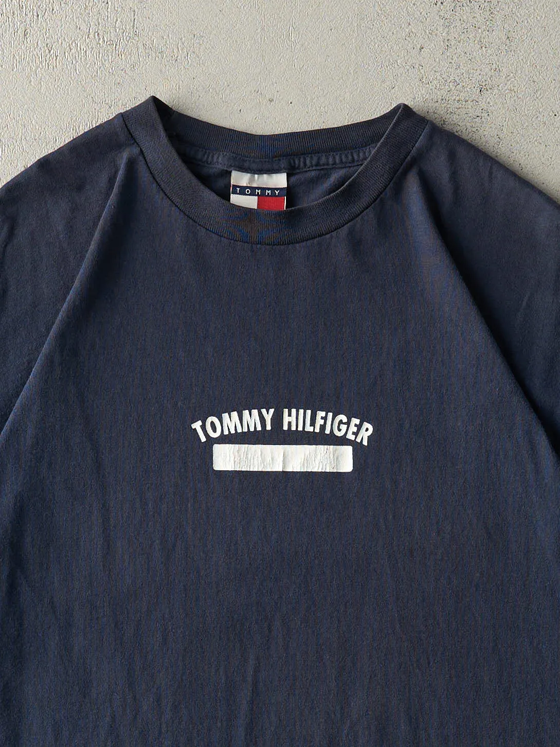 Vintage 90s Navy Blue Tommy Hilfiger Tee (L/XL) sold by Rebalance Vintage product image thumbnail 2