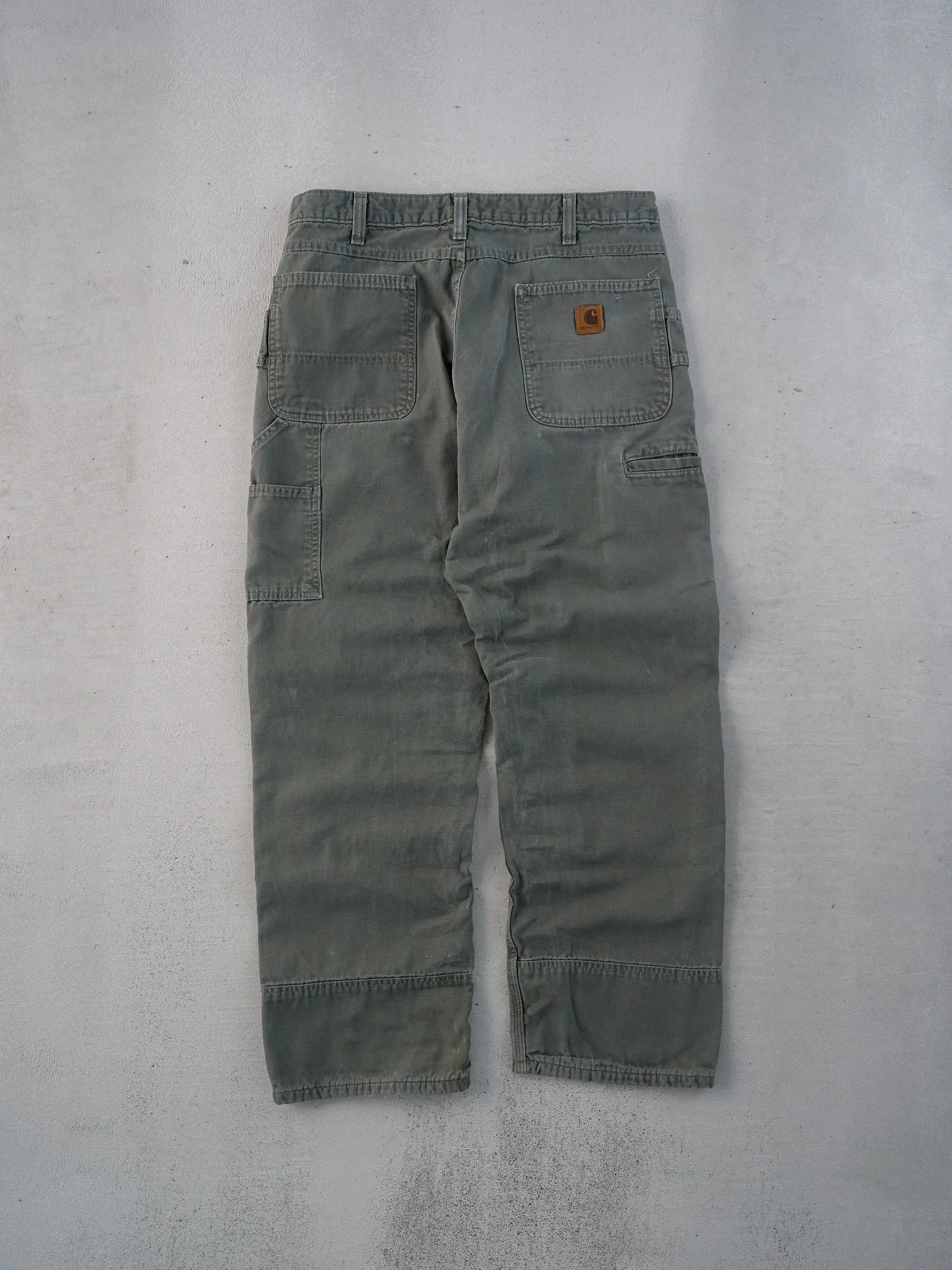 Vintage 90s Sage Green Carhartt Double Knee Carpenter Pants (33x29) sold by Rebalance Vintage product image thumbnail 2