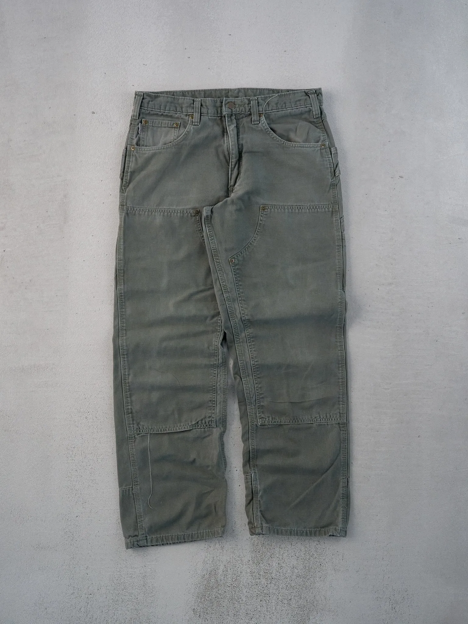 Vintage 90s Sage Green Carhartt Double Knee Carpenter Pants (33x29) sold by Rebalance Vintage