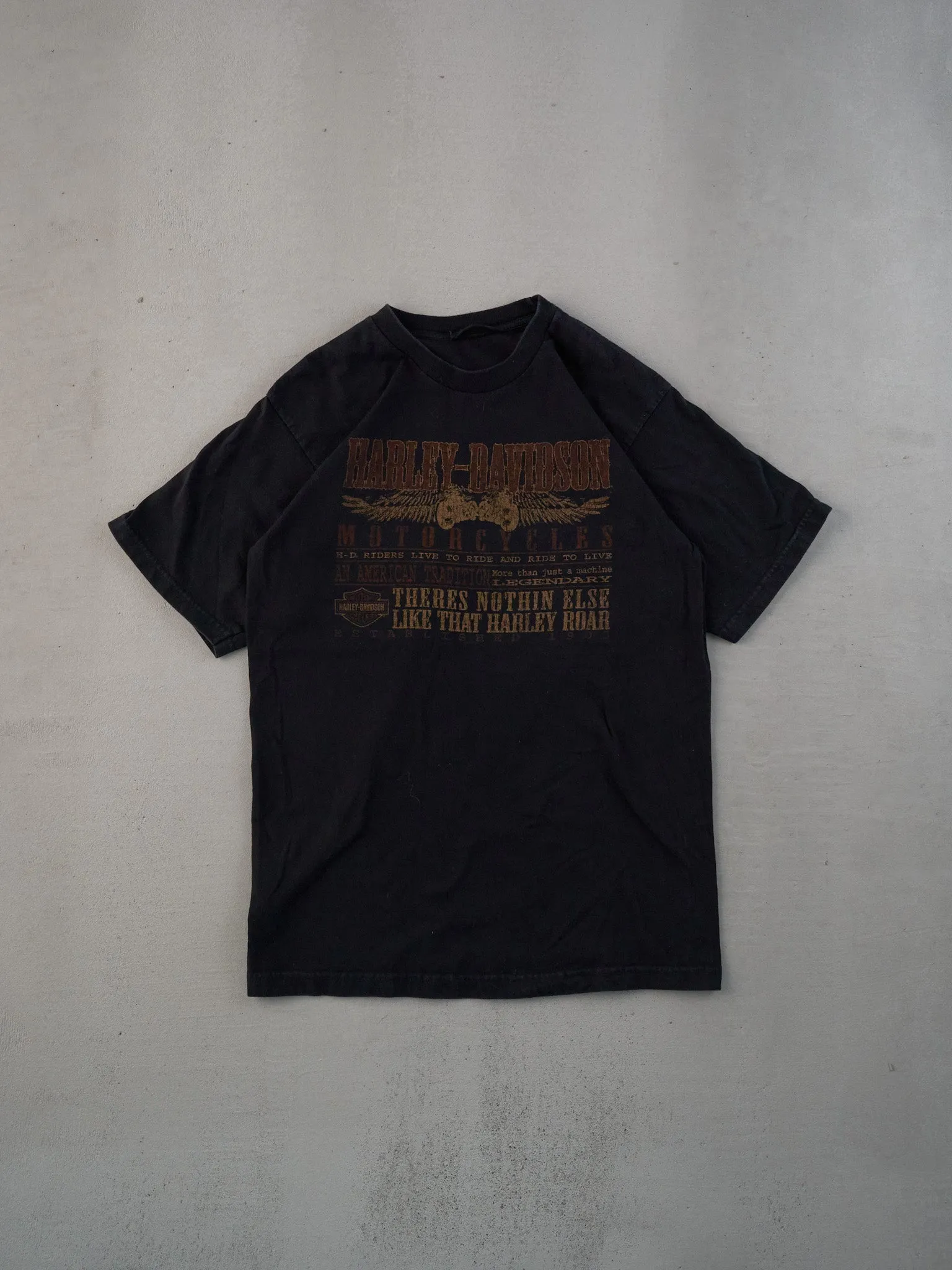 Vintage Y2k Black Harley Davidson Orlando Florida USA Graphic Tee (S) sold by Rebalance Vintage