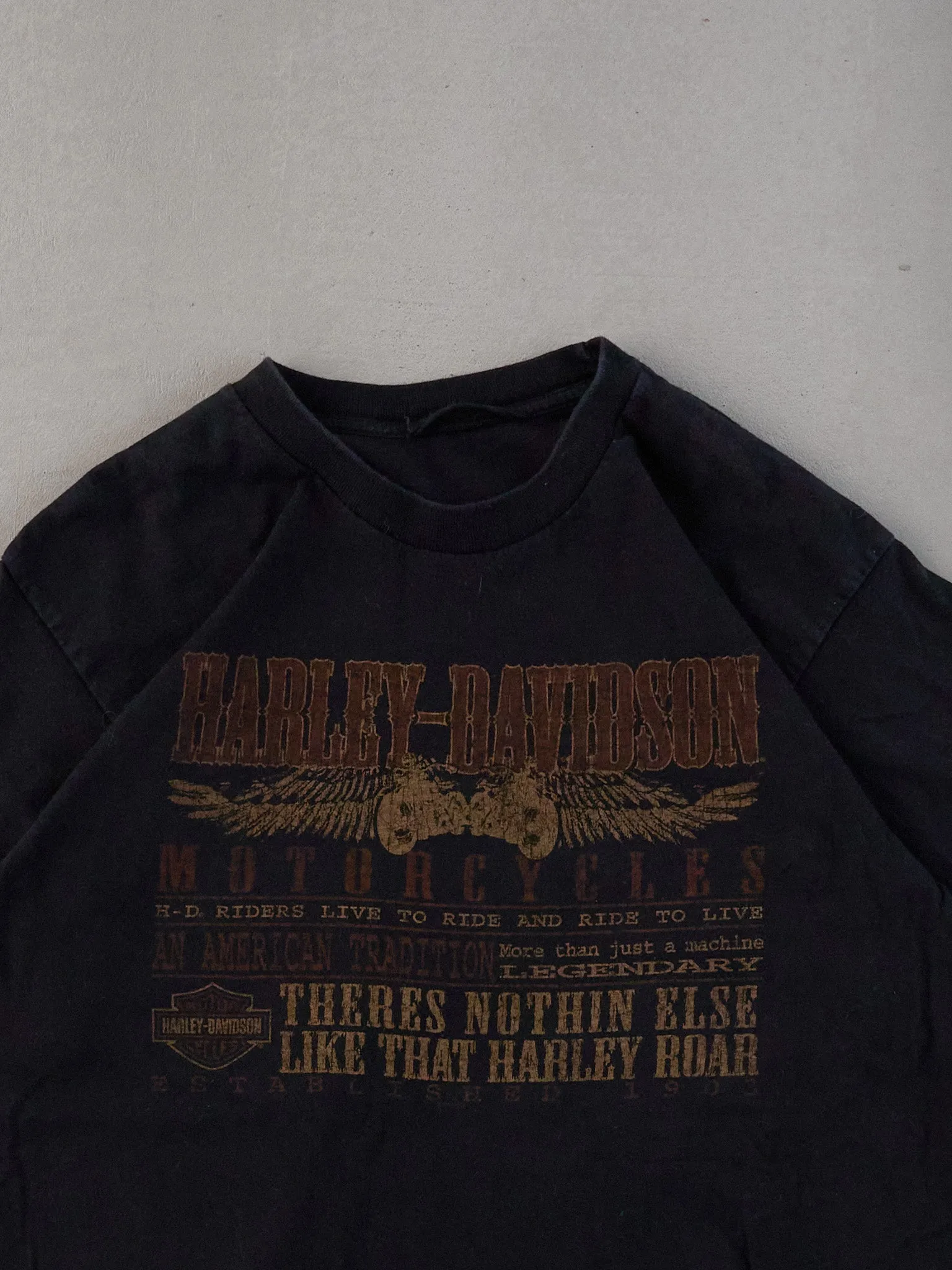 Vintage Y2k Black Harley Davidson Orlando Florida USA Graphic Tee (S) sold by Rebalance Vintage product image thumbnail 3