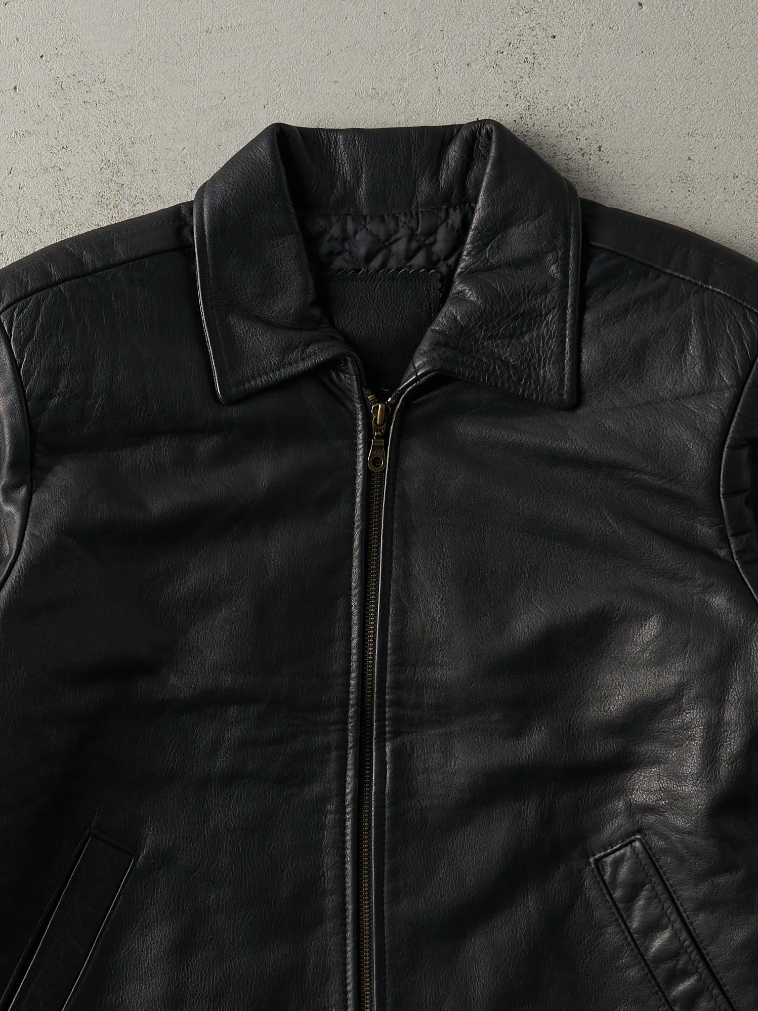 Vintage 90s Black Modo Peau Leather Boxy Jacket (M) sold by Rebalance Vintage product image thumbnail 3