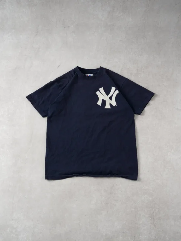 Vintage 90s Navy Blue New York Yankees #13 Rodriguez Majestics Tee (S) sold by Rebalance Vintage
