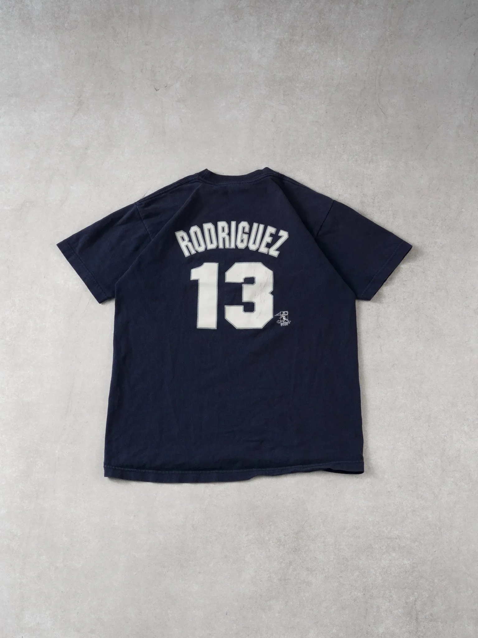 Vintage 90s Navy Blue New York Yankees #13 Rodriguez Majestics Tee (S) sold by Rebalance Vintage product image thumbnail 2