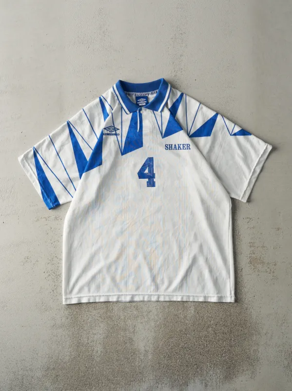 Vintage 90s White & Blue Umbro Soccer Jersey (M/L) sold by Rebalance Vintage